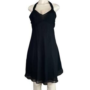 Kenneth Cole New York Solid Black Sleeveless Halter Dress Size 4 NWT